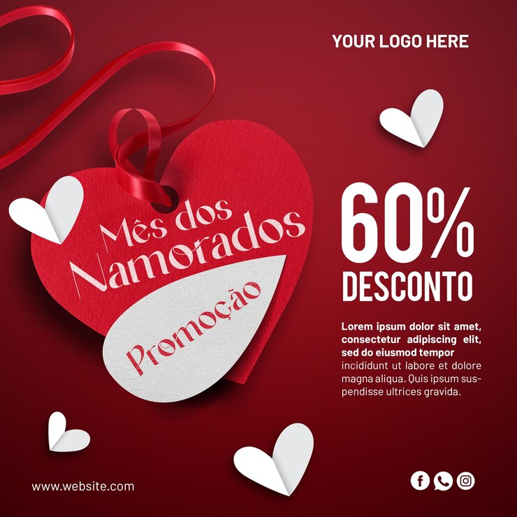 PSD psd post promoção mês dos namorados com até 60 de desconto