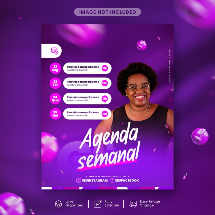 PSD psd post template campanha política no brasil horário semanal