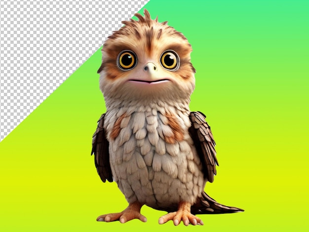 PSD psd d'un potoo sur un fond transparent