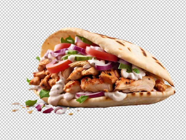 PSD psd poulet gyro png sur fond transparent