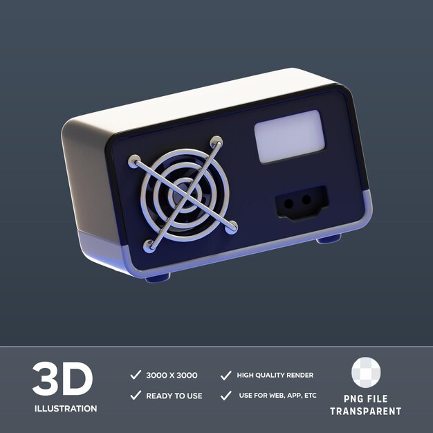 PSD power supply 3D Illustration