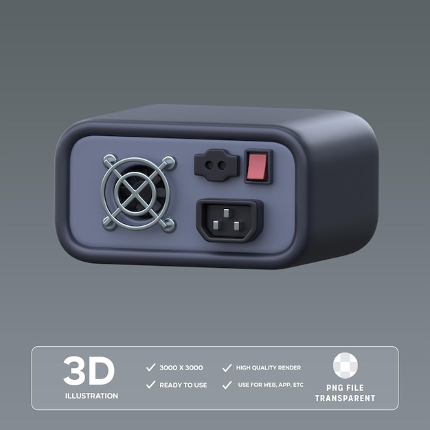PSD power supply 3D Illustration