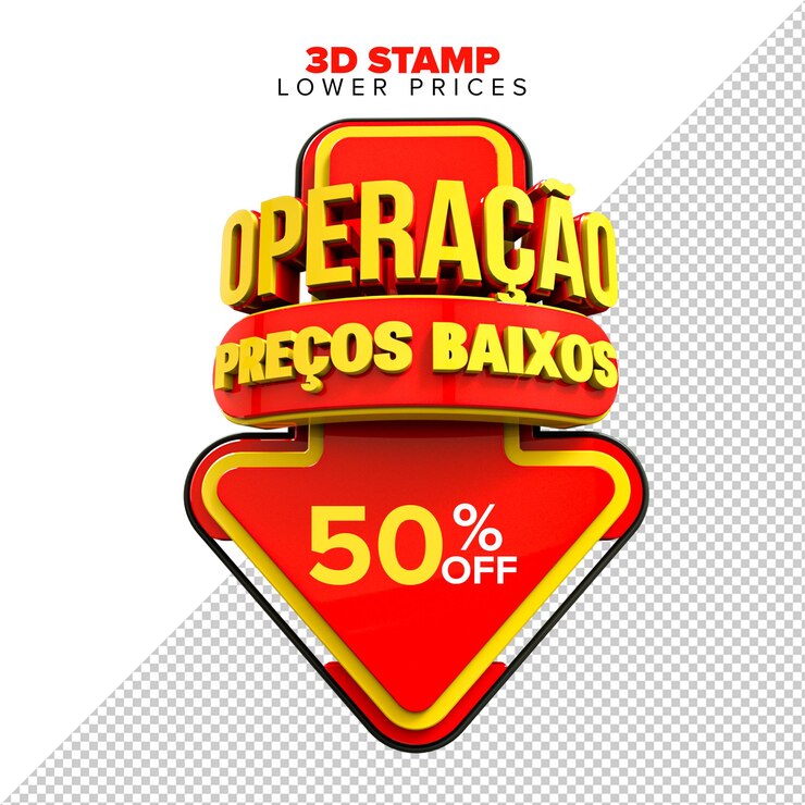 PSD precios más bajos 3d render sello aislado en fondo transparente en portuguéshasta 50 de descuento
