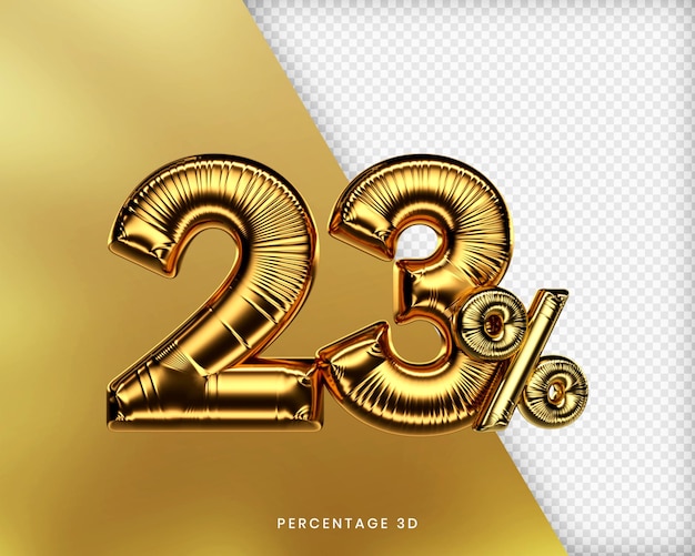 Psd premium 3d de 23% de ouro