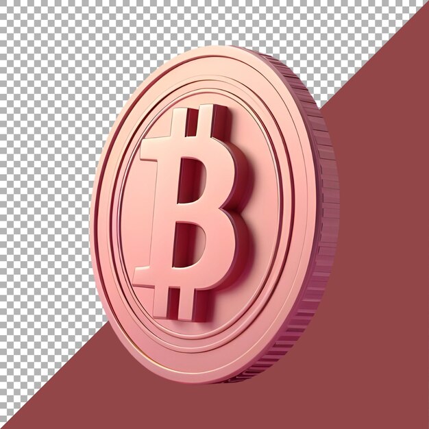 PSD Premium Datei Png von Bitcoin gegen weißen Hintergrund