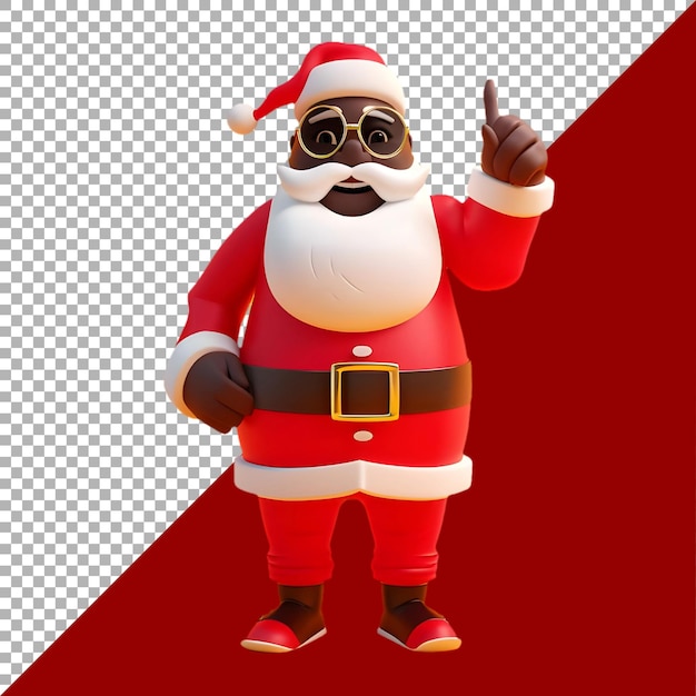 PSD psd premium datei png von schwarzem weihnachtsmann gegen weißen hintergrund