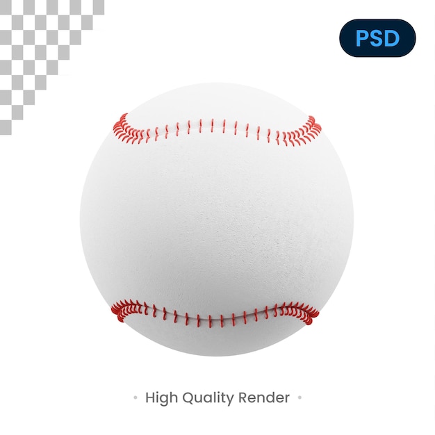 Psd premium de ícone 3d de beisebol