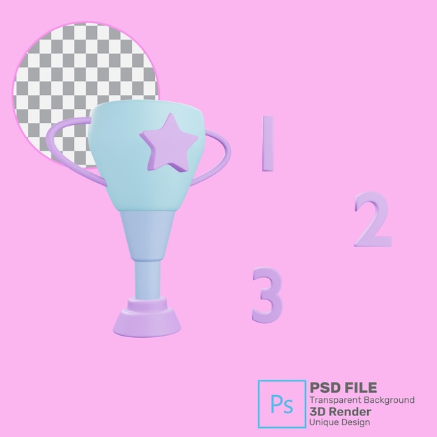 psd premium de ícone de campeão de renderização 3d