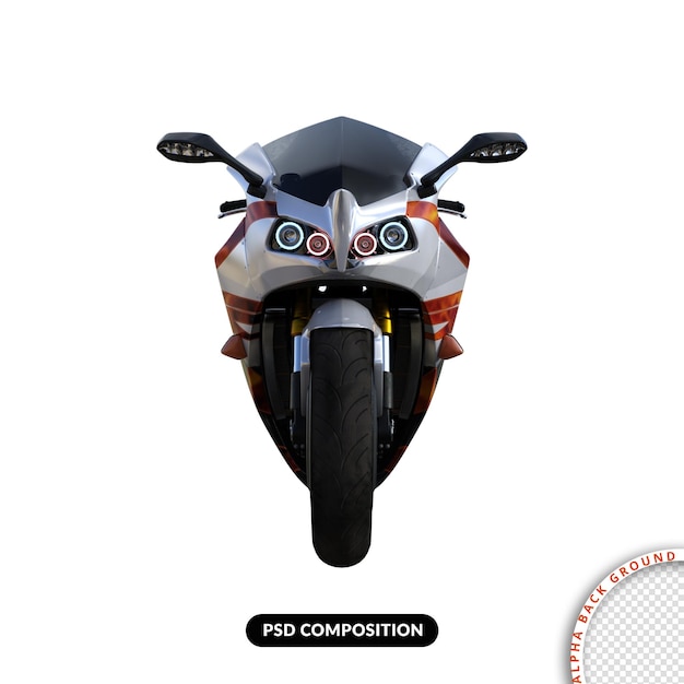 PSD psd premium de renderização 3d isolada de moto de velocidade