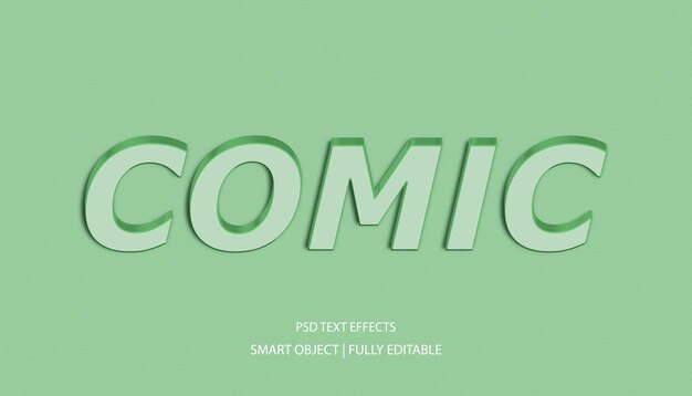 PSD premium de efectos de texto editables en 3D de cómics