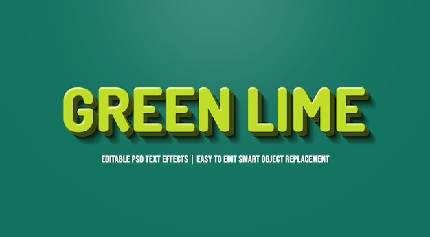 Psd Premium Effet Texte Vert Citron Vert