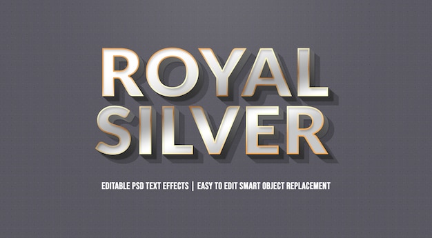 PSD Premium effetto testo argento reale