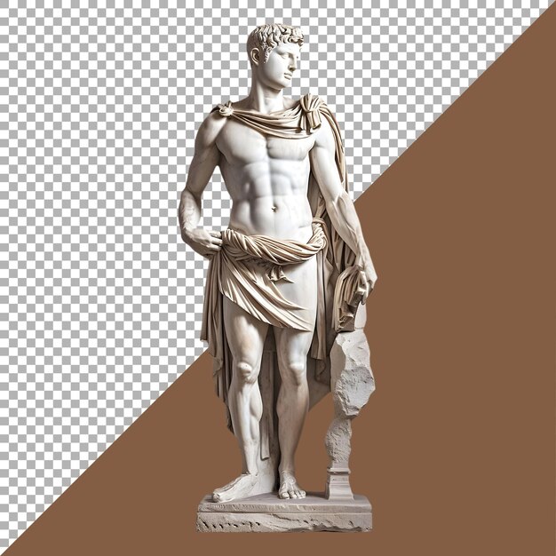 PSD Premium File Png de estátua grega romana de mármore contra fundo branco