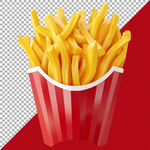 PSD psd premium file png patatas fritas en una caja roja con ketchup bebida fría contra fondo blanco