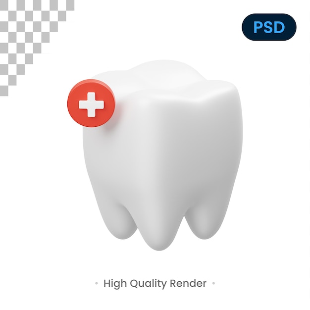 Psd premium ícone 3d de assistência odontológica