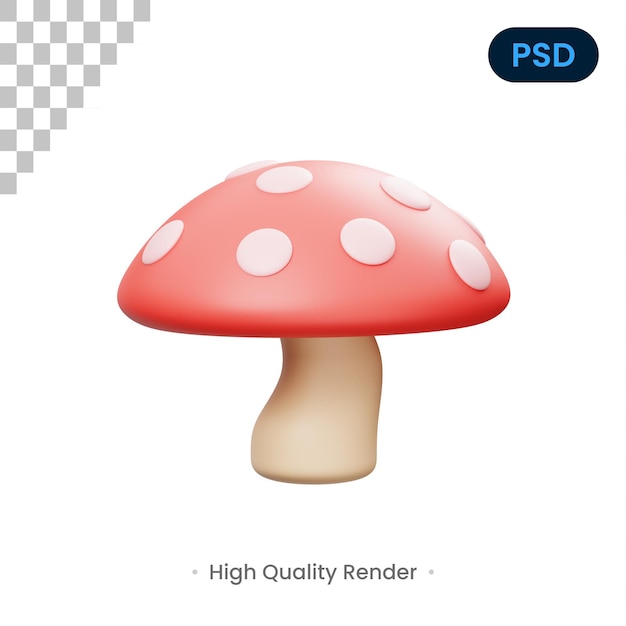 Psd Premium Ícone 3D de Cogumelo