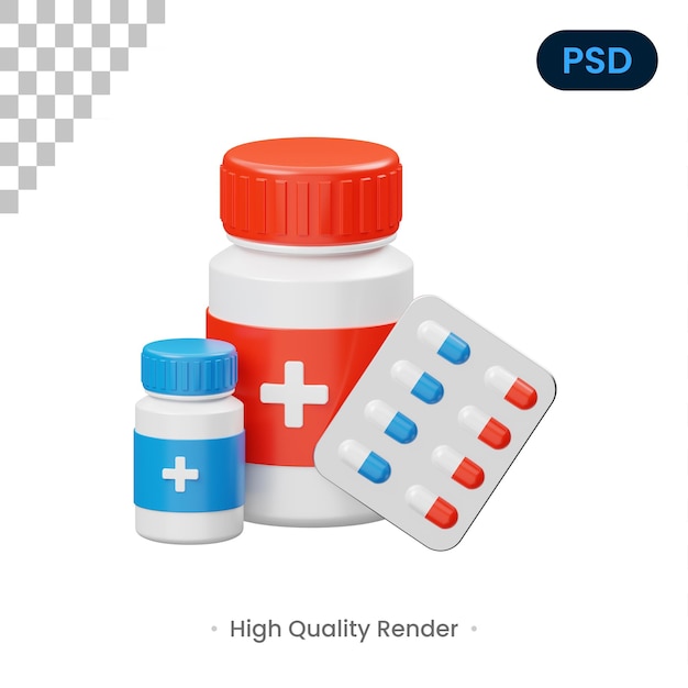 Psd Premium Ícone 3D de Medicina