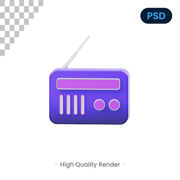 PSD psd premium ícone de rádio 3d