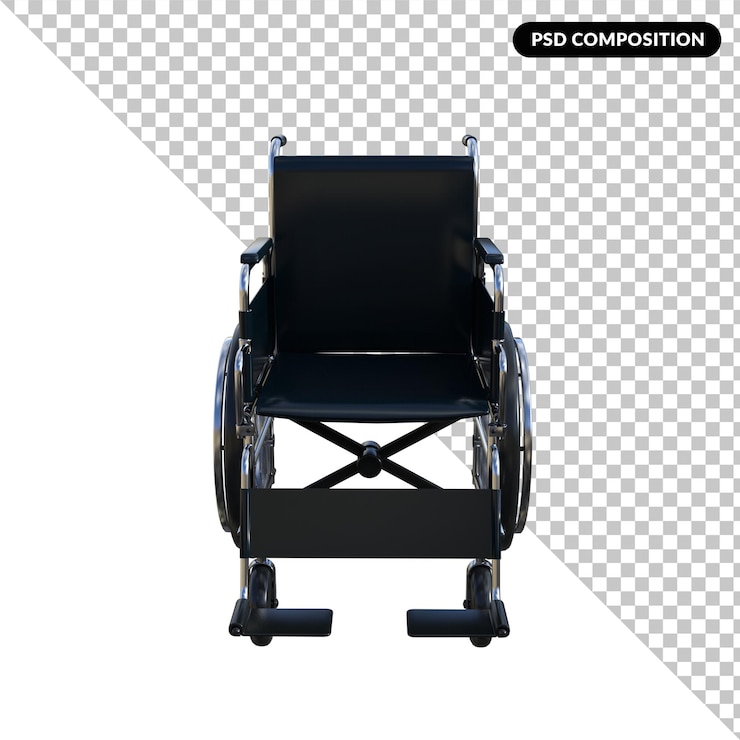 PSD psd premium isolato su sedia a rotelle 3d