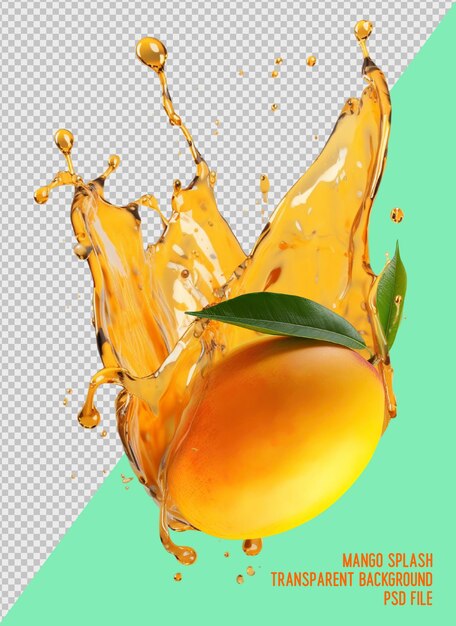 PSD psd premium mango splash aislado