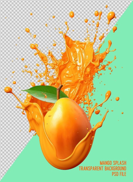 PSD psd premium mango splash isolado