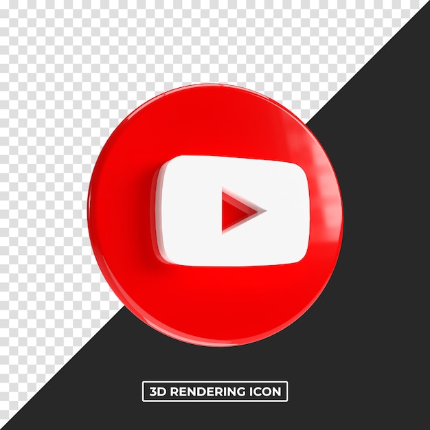 Psd premium de renderizado 3d brillante de youtube