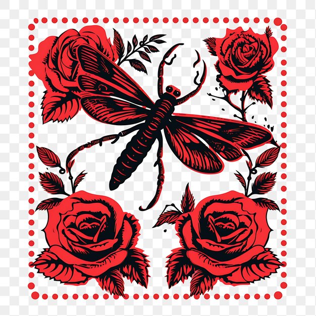 Psd Premium Transparent Et Flower Stamps Collage Pour Les Projets Créatifs Clipart T-shirt Tattoo