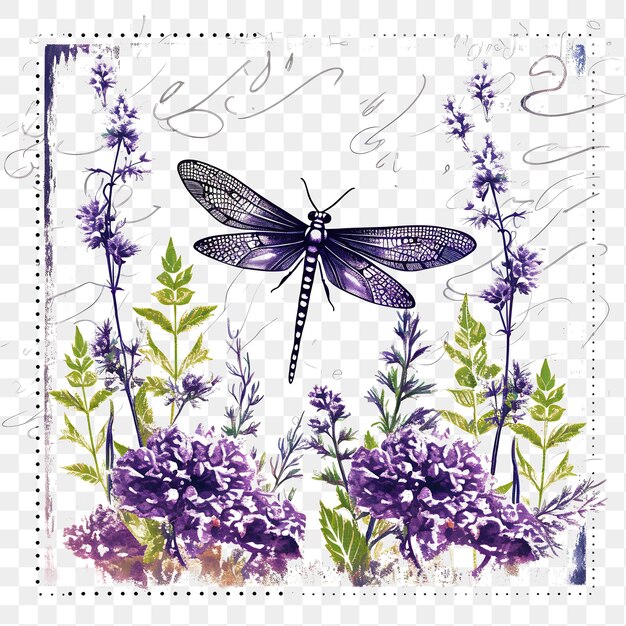 PSD psd premium transparent et flower stamps collage pour les projets créatifs clipart t-shirt tattoo