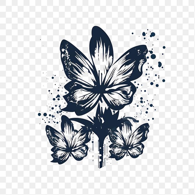 PSD psd premium transparent et flower stamps collage pour les projets créatifs clipart t-shirt tattoo