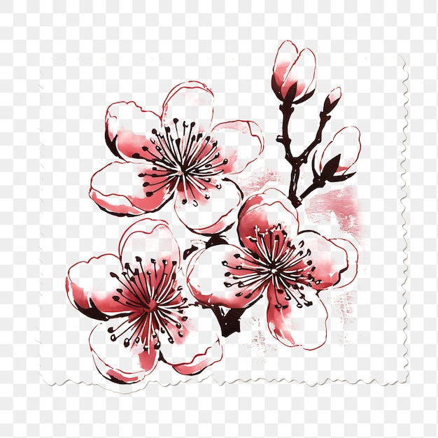 PSD psd premium transparente y sellos florales collaje para proyectos creativos t-shirt clipart tatuaje