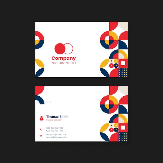 PSD professional abstract shapes business card and visiting card template