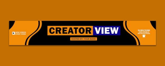 PSD profissional colorido arte de capa de canal do Youtube modelo premium de banner de mídia social