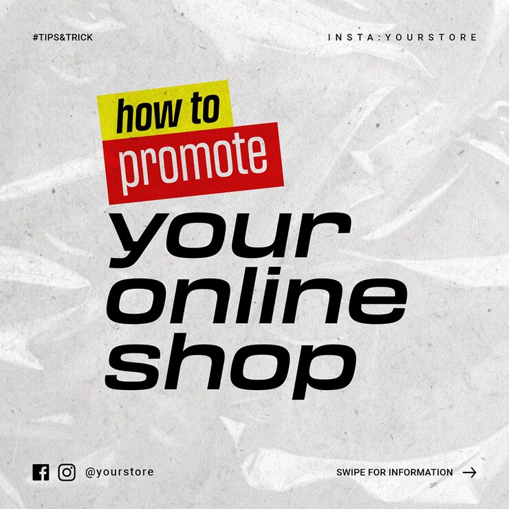 PSD psd promueve su tienda en línea diseño de tipografía a través de redes sociales e instagram plantilla de publicación