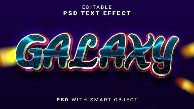 PSD psd psd 3d galaxy psd style d'effet de texte modifiable