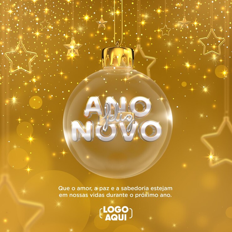 PSD psd publicar año nuevo en redes sociales en portugués plantilla de renderizado 3d para campaña de marketing en brazi