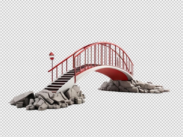 Psd de un puente 3d en un fondo transparente