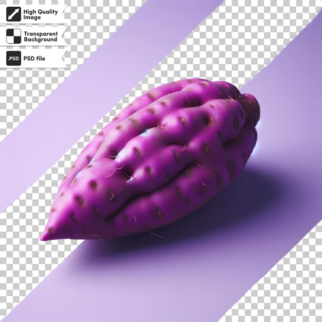 Psd purpúreo yam purpúreo batata dulce en fondo transparente con capa de máscara editable