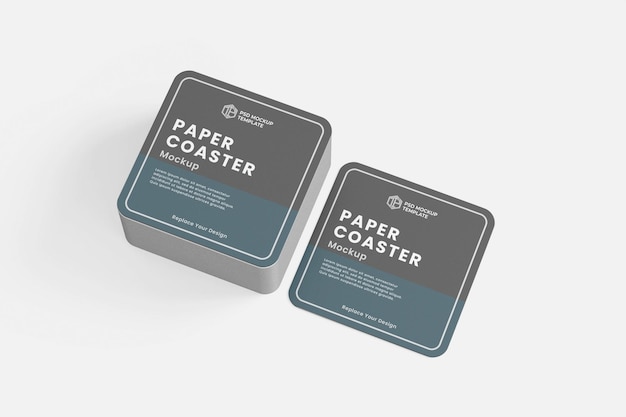 PSD quadratisches Bier-Coaster-Mockup.