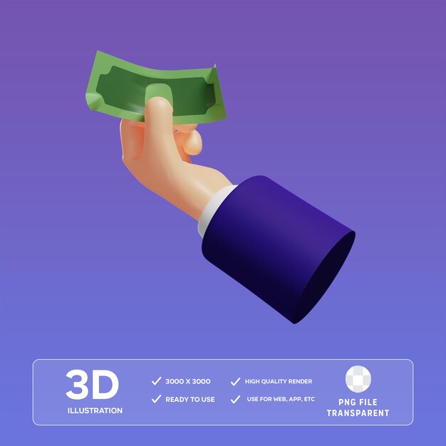 PSD que tiene dinero Ilustración 3D