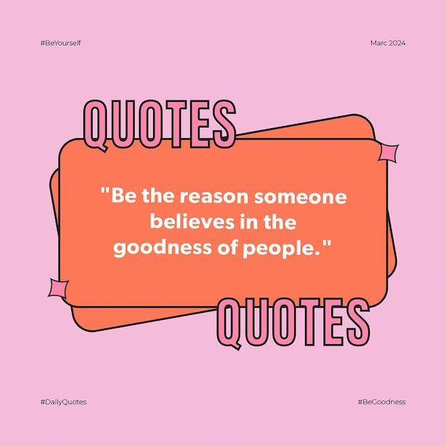 PSD Quotes Notification Typographie Design für soziale Medien und Instagram Post Vorlage