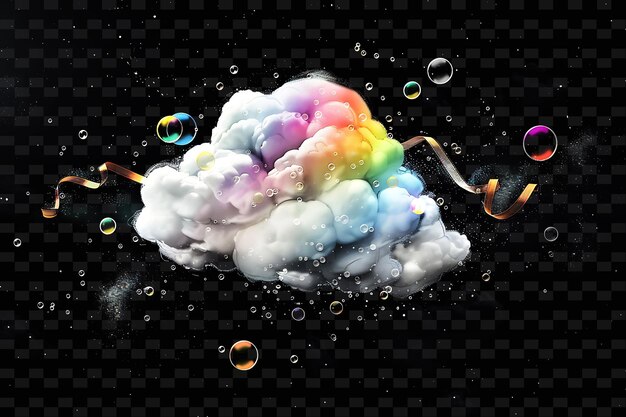 PSD psd radiant neon glow cloud art un concept unique de jeu d'actif pour les concepts abstraits