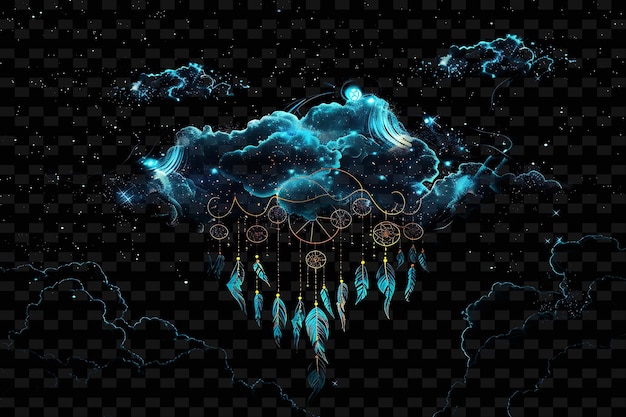 PSD psd radiant neon glow cloud art un concept unique de jeu d'actif pour les concepts abstraits