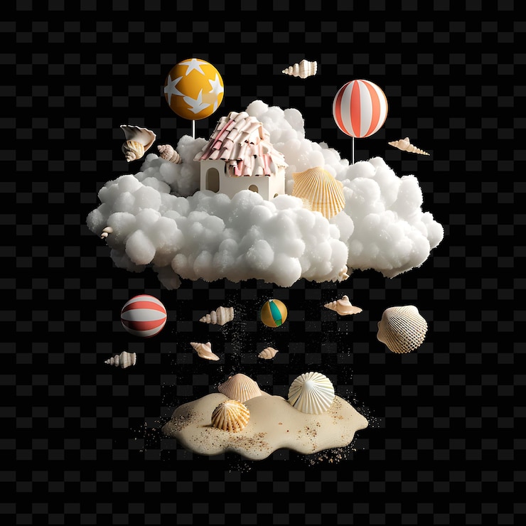 PSD psd radiant neon glow cloud art un concept unique de jeu d'actif pour les concepts abstraits