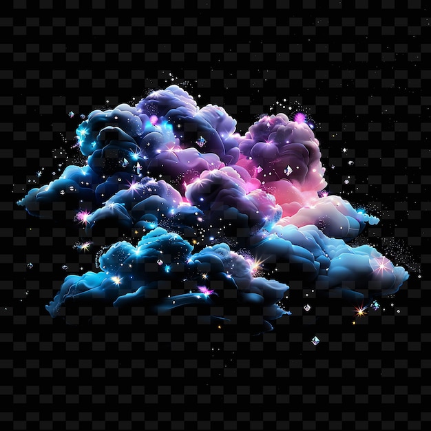 PSD psd radiant neon glow cloud art un concept unique de jeu d'actif pour les concepts abstraits