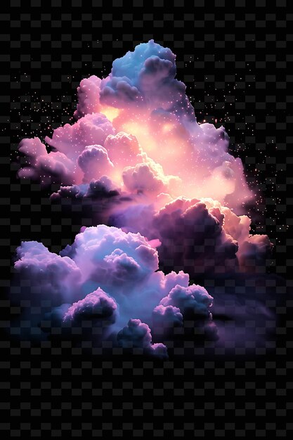 PSD psd radiant neon glow cloud art un concept unique de jeu d'actif pour les concepts abstraits