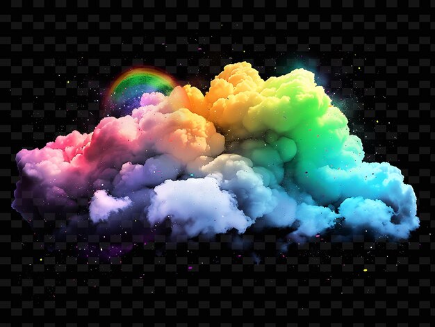 PSD psd radiant neon glow cloud art un concept unique de jeu d'actif pour les concepts abstraits