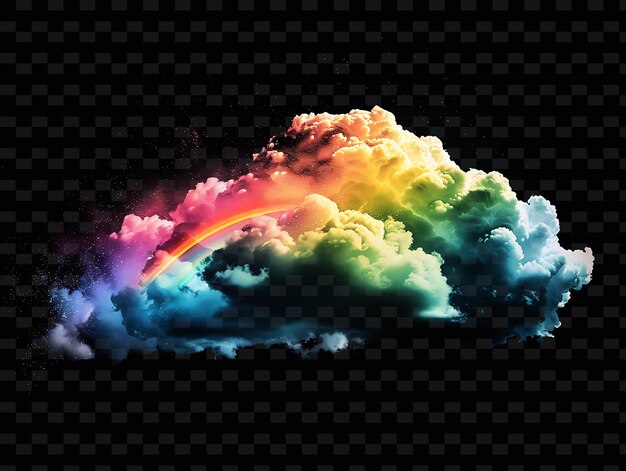 PSD psd radiant neon glow cloud art un concept unique de jeu d'actif pour les concepts abstraits