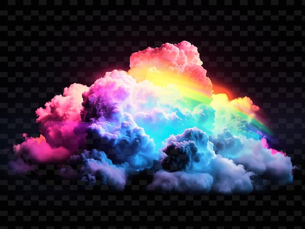 PSD psd radiant neon glow cloud art un concept unique de jeu d'actif pour les concepts abstraits