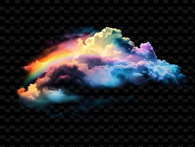 PSD psd radiant neon glow cloud art un concept unique de jeu d'actif pour les concepts abstraits