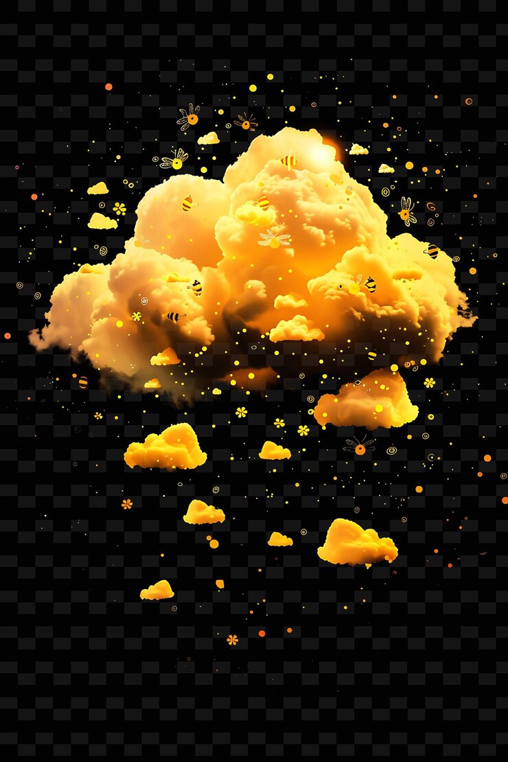 PSD psd radiant neon glow cloud art concepto único activo de juego para diseños abstractos
